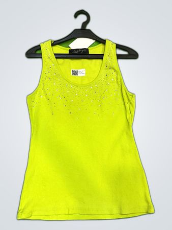 Cindy Chang Lime Green Rhinestone Tank Top