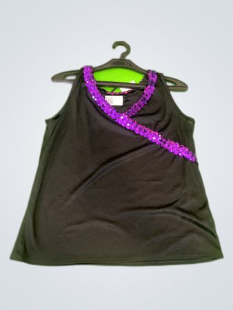 H&M Black Sequined V-Neck Tank Top