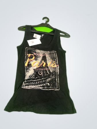 Unbranded Black Paris Graphic Tank Top