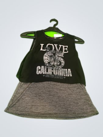 Love Moschino Love California Graphic Crop Top and Mini Skirt Set
