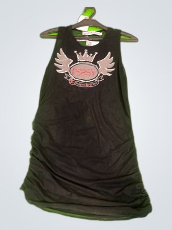 PINK Black Graphic Sleeveless Mini Dress