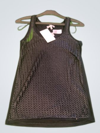 Kookai Black Mesh Tank Top