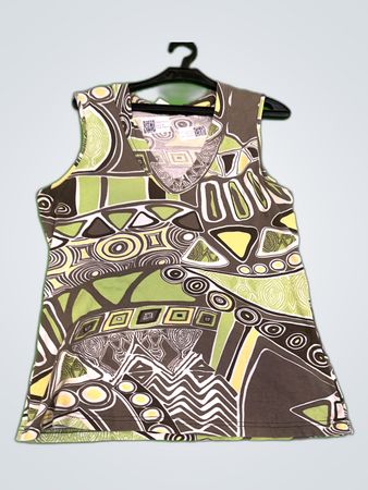 Street One Printed V-Neck Sleeveless Blouse