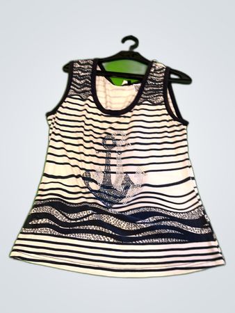 Striped Anchor Sleeveless Top