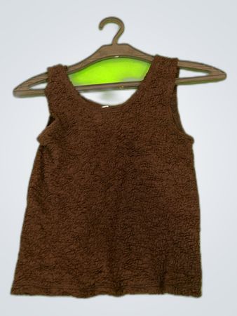 Brown Textured Tank Top