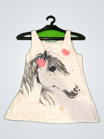Unbranded Children's Grey Horse Print Mini Dress