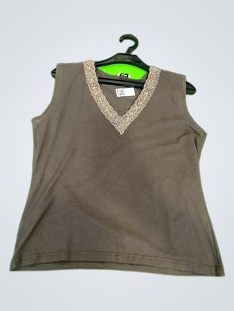 Vanita Beaded V-Neck Tank Top
