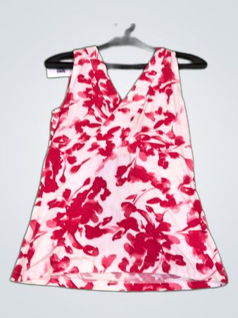 Blouse with Red Floral Pattern