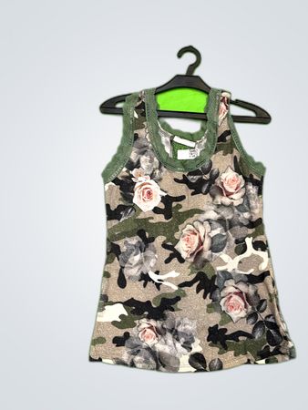 G. Riccieri Camo Lace Tank Top