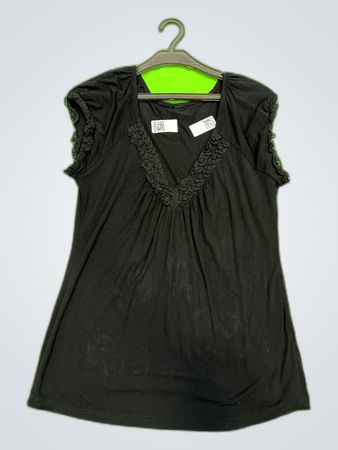 H&M Black Ruffle Blouse