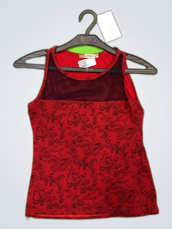 Jaune & Rouge Red Floral Tank Top