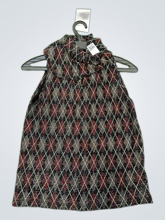 Unbranded Houndstooth Printed Sleeveless Blouse
