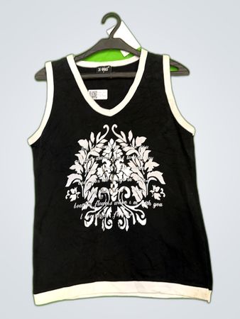 X-Mail Black Floral Sleeveless Tank Top