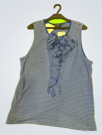 Ralph Lauren Striped Sleeveless Ruffle Top