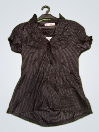 JVZ Striped Ruffle Blouse