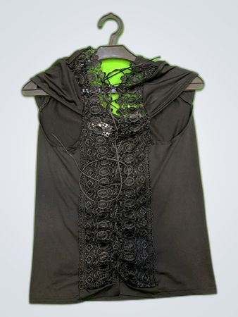 Black Lace-Detail Top