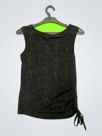 Black Shimmer Sleeveless Top