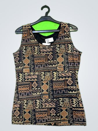 Vintage Geometric Print Tank Top