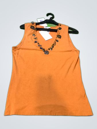 Uniqlo Orange Beaded Tank Top