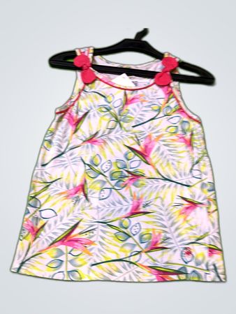 Benetton Tropical Print Sleeveless Mini Dress