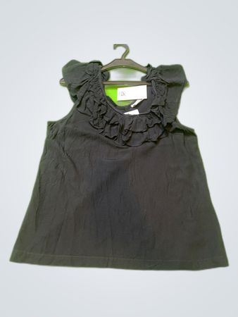 Black Ruffled Tank Top