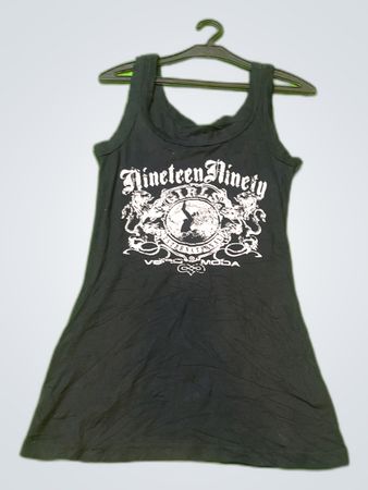 Versace Nineteen Ninety Black Graphic Tank Top