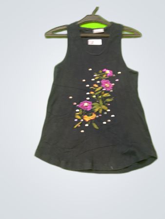 Black Floral Tank Top