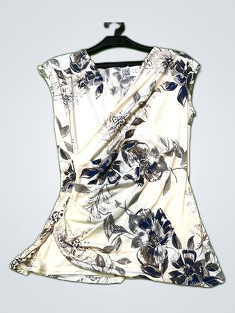 Creme Fraiche Printed Sleeveless Blouse