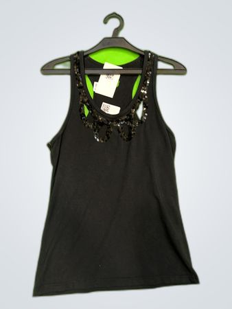 Zara Black Sequin Embellished Tank Top