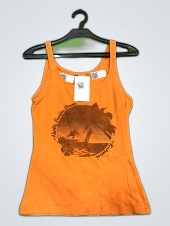 Orange Graphic Tank Top