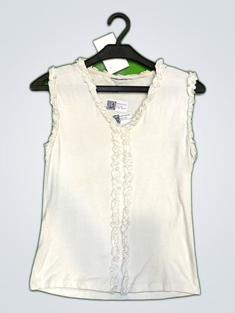 Unbranded White Ruffle Sleeveless Blouse