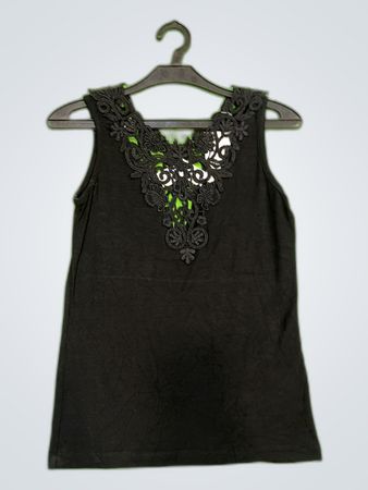 Black Lace Trim Camisole Top