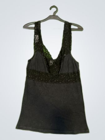 Black Lace Trim Camisole Top