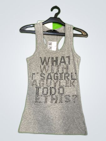Zara Graphic Rhinestone Tank Top