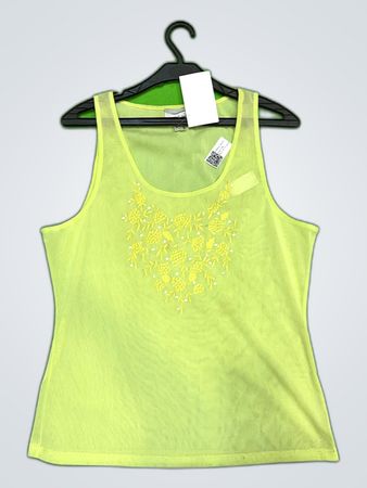 Heine Embroidered Mesh Tank Top