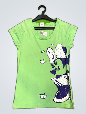 Disney Green Minnie Mouse Printed T-Shirt