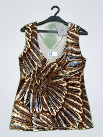 Brown and Gold Sleeveless Top