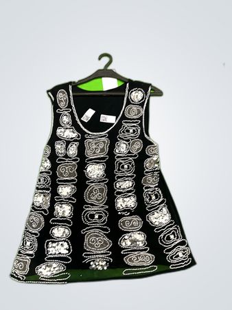 Embroidered Sleeveless Black Blouse