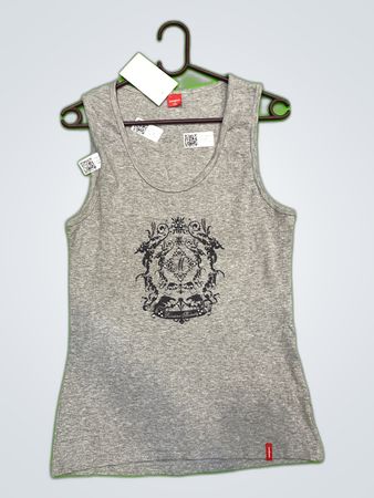 Mango Gray Graphic Ribbed Tank Top
