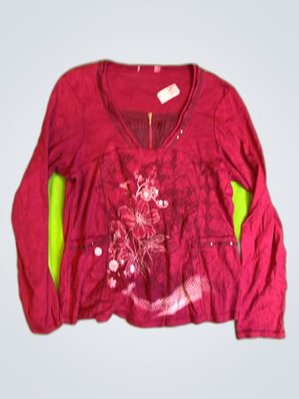 Long Sleeve Red Blouse