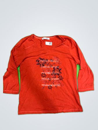 Christine Laure Red 3/4 Sleeve Shirt