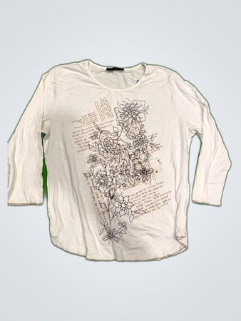 Elitette Paris White Floral Long Sleeve Shirt