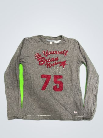 Gray Long-Sleeve Shirt with Be Yourself Brian Nephew 75
