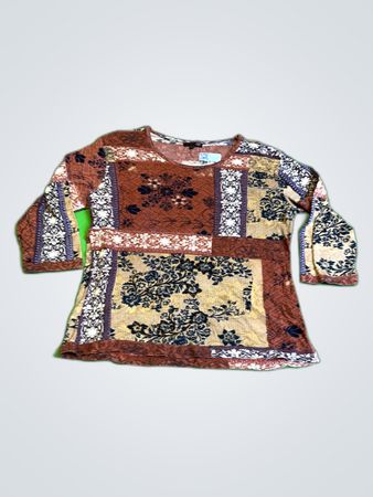 Long Sleeve Floral Patchwork Top