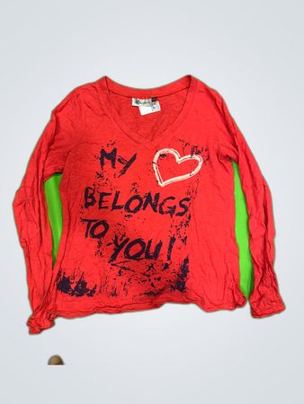 K Woman Long Sleeve Red Shirt