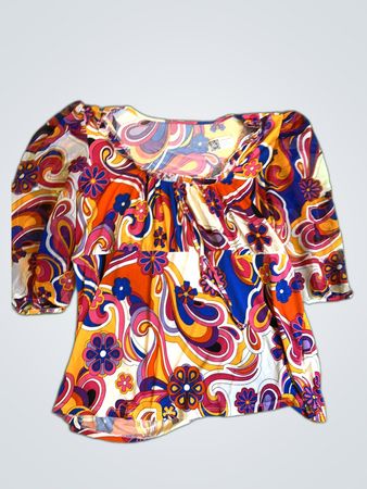 Blouse with Colorful Floral Pattern
