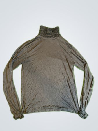 Unbranded Gray Frilled Turtleneck Sweater