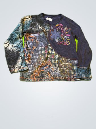Unbranded Patchwork Long-Sleeve Sweater