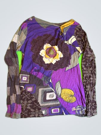 Purple and Brown Long-Sleeve Shirt