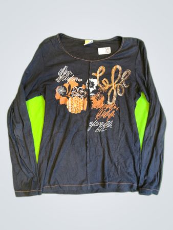 Jacqueline Rio Embroidered Long Sleeve Top